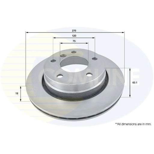 Comline 2 x Internally Vented Rear Brake Discs ADC1704V