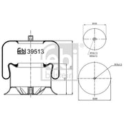 Febi Air Suspension Bellow 280mm Front Right 39513