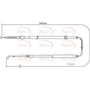 Apec Handbrake Cable Left Rear CAB1521