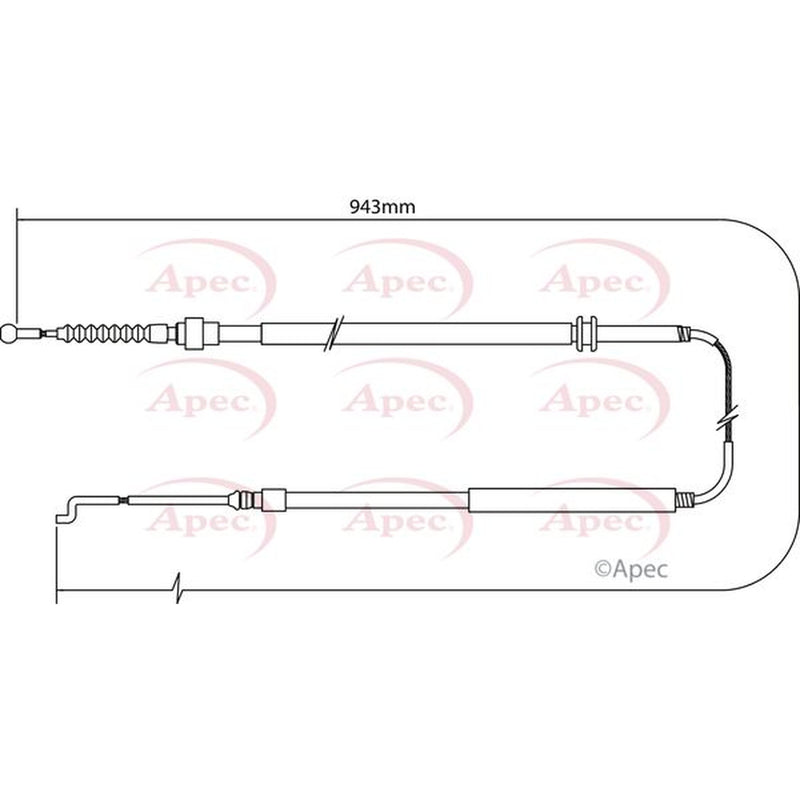 Apec Handbrake Cable Left Rear CAB1521