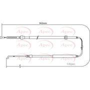 Apec Handbrake Cable Left Rear CAB1521