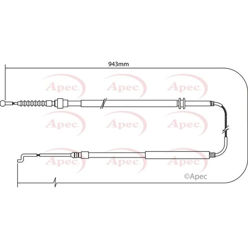 Apec Handbrake Cable Left Rear CAB1521
