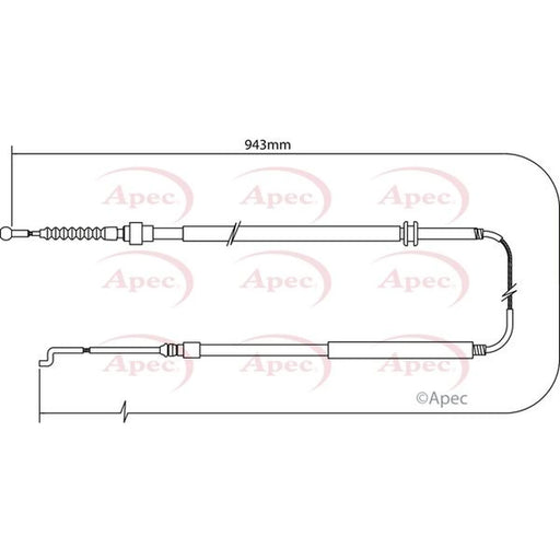 Apec Handbrake Cable Left Rear CAB1521