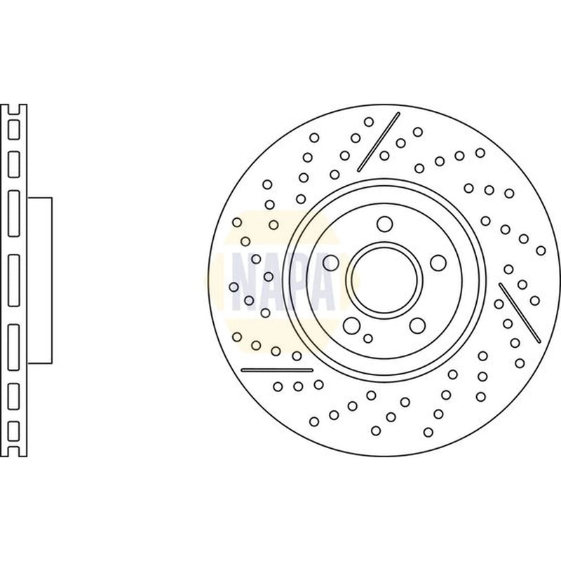 NAPA 2 x Vented Front Brake Discs NBD5851