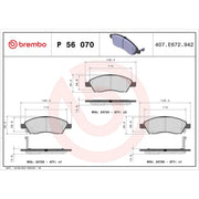Brembo 4 x Front Brake Pad Set P56070
