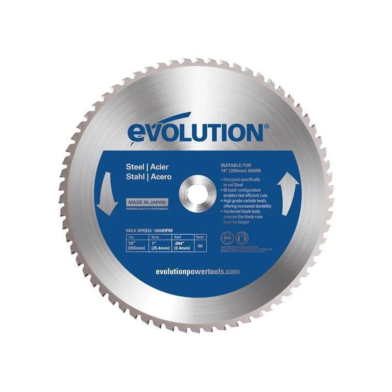 Evolution Mild Steel Cutting Chop Saw Blade 355 x 25.4mm x 66T - M355TCT-66CS