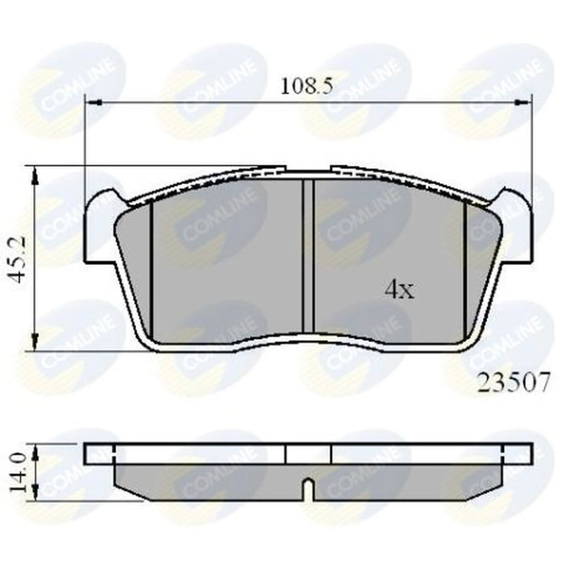 Comline 4 x Front Brake Pad Set CBP01113