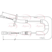 Apec Handbrake Cable Right Rear CAB1287