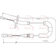 Apec Handbrake Cable Right Rear CAB1287