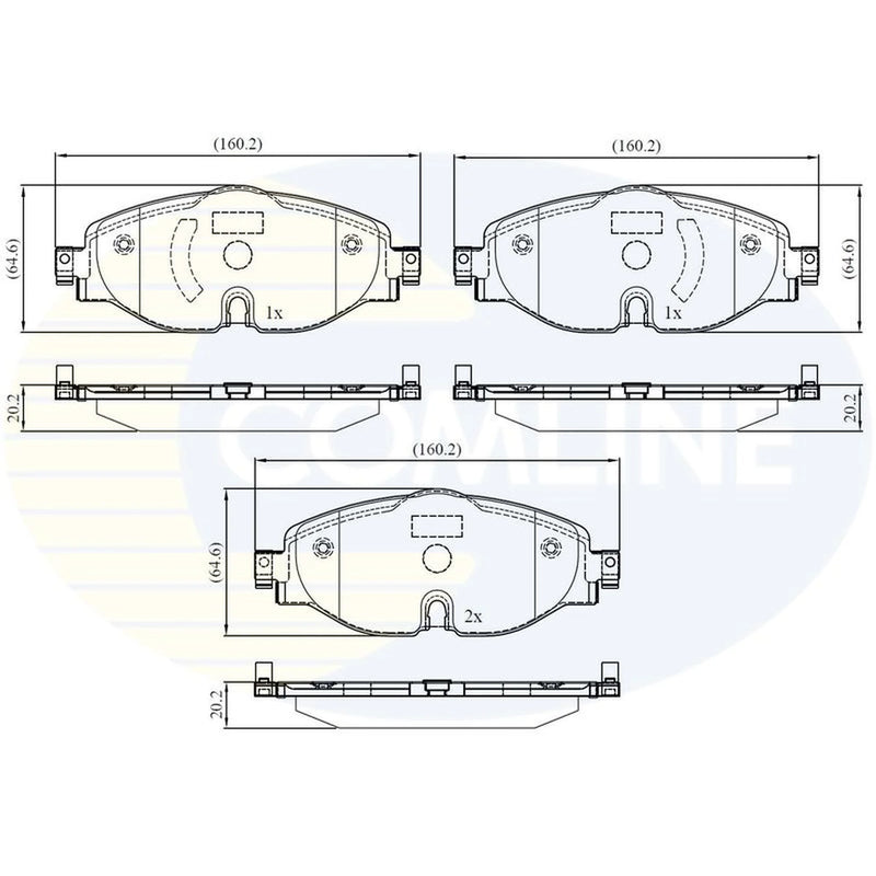 Comline 4 x Front Brake Pad Set CBP02158