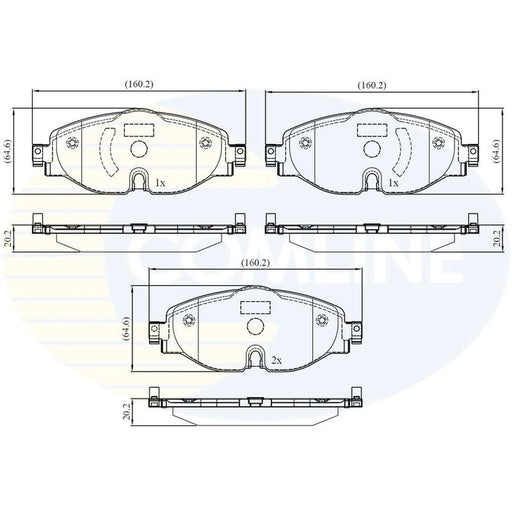 Comline 4 x Front Brake Pad Set CBP02158