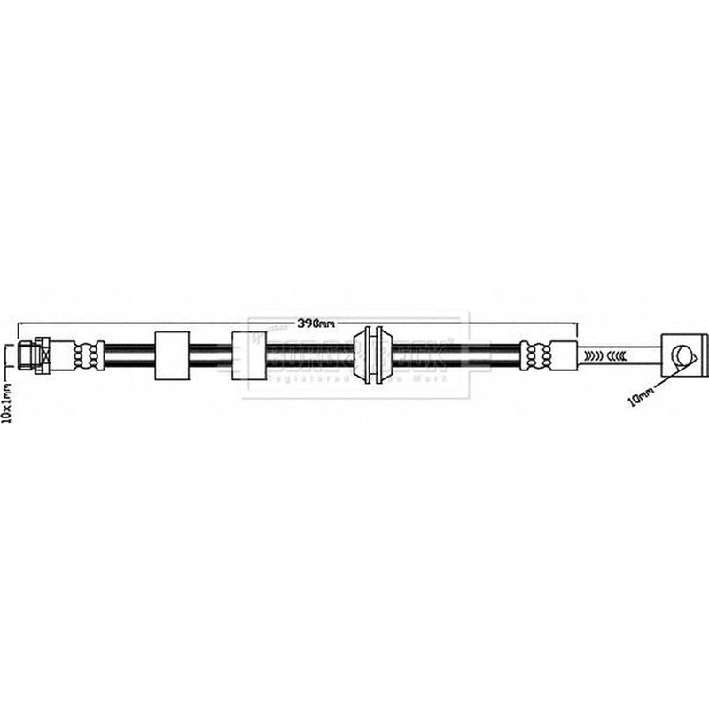 Borg & Beck Brake Hydraulic Hose Line Front Left BBH8344