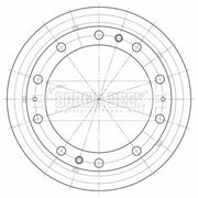 Borg & Beck Brake Drum Assembly Rear BBR32537