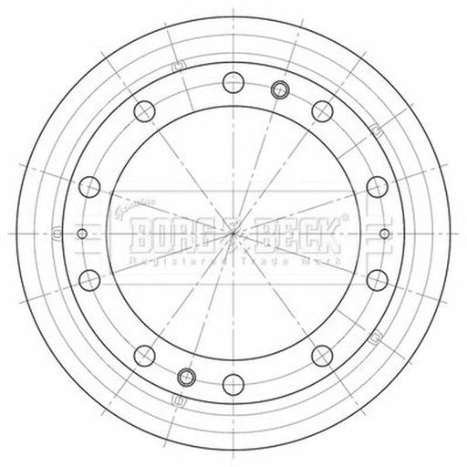 Borg & Beck Brake Drum Assembly Rear BBR32537