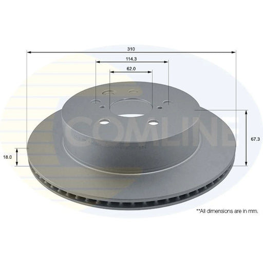 Comline 2 x Internally Vented Rear Brake Discs ADC01123V