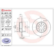 Brembo 2 x Solid Rear Brake Discs 08.A915.21