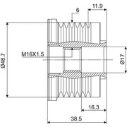 Valeo Alternator Overrunning Freewheel Clutch 588029