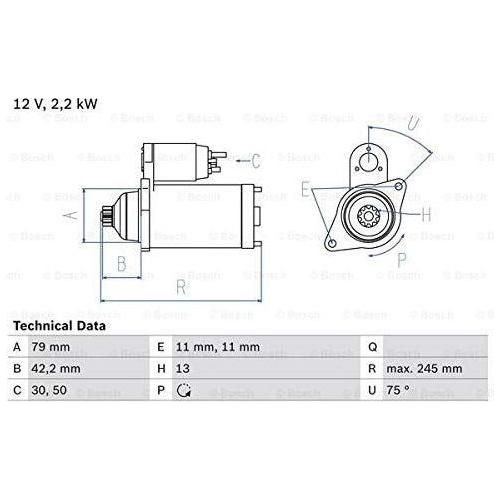 Bosch Reman Starter Motor 2616 0986026160 Bosch  - Town Parts