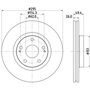 DON 2 x Internally Vented Front Brake Discs PCD18542