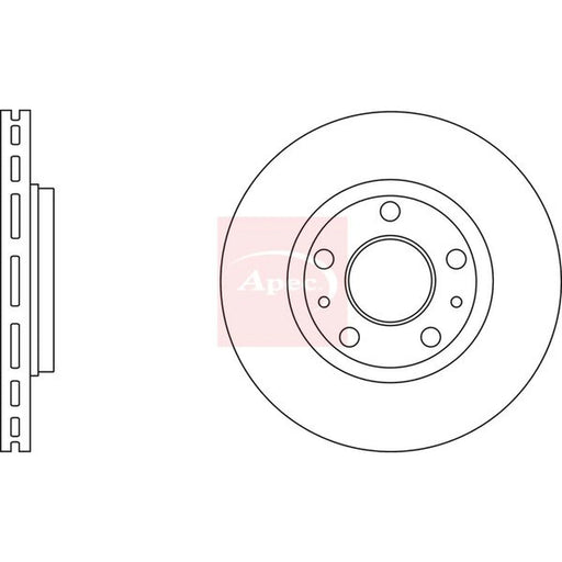 Apec 2 x Vented Front Brake Discs DSK2676
