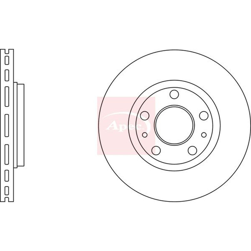 Apec 2 x Vented Front Brake Discs DSK4102