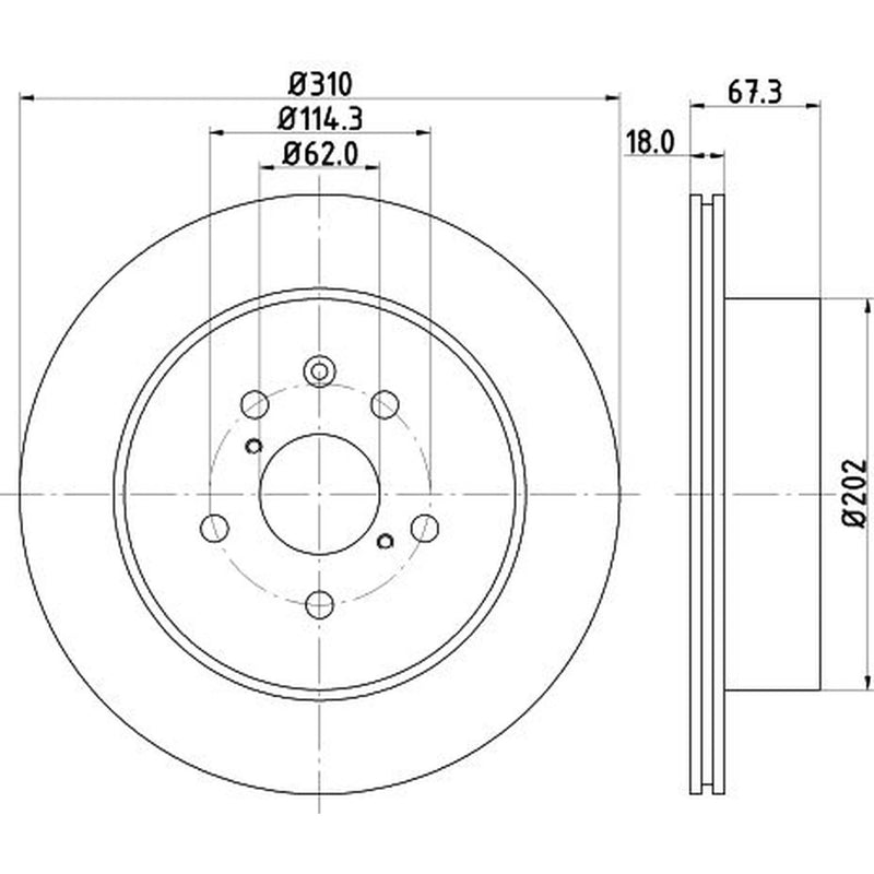 DON 2 x Internally Vented Rear Brake Discs PCD23162