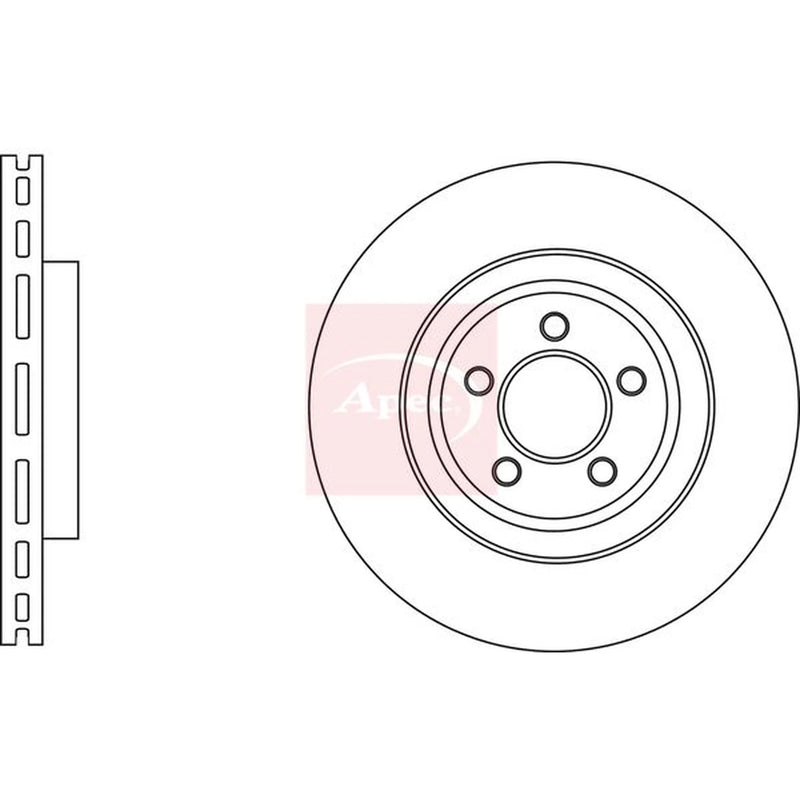 Apec 2 x Vented Front Brake Discs DSK2937
