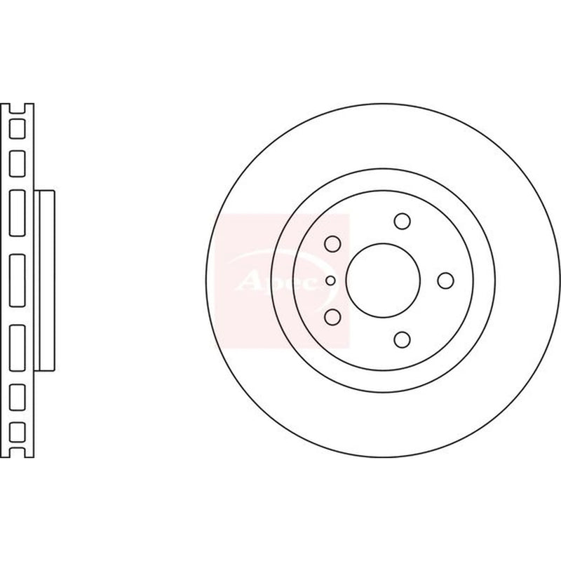 Apec 2 x Vented Front Brake Discs DSK2502