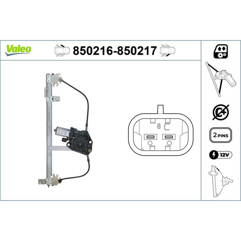 Valeo Electric Window Regulator Lifter Left Front 850216
