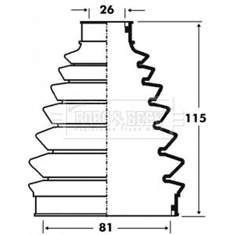 Borg & Beck Drive Shaft Bellow Kit Front Left Thermopla BCB6075