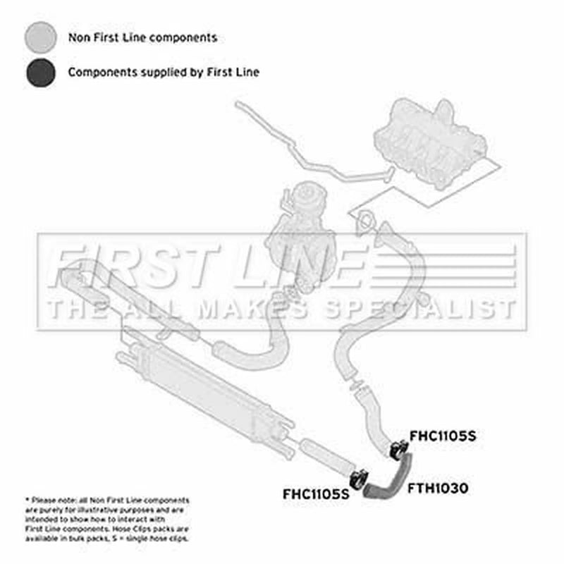First Line Intercooler Turbo Charge Air Hose Lower FTH1030