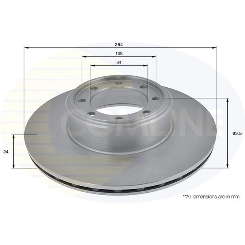 Comline 2 x Internally Vented Rear Brake Discs ADC1841V