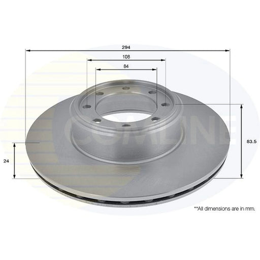 Comline 2 x Internally Vented Rear Brake Discs ADC1841V