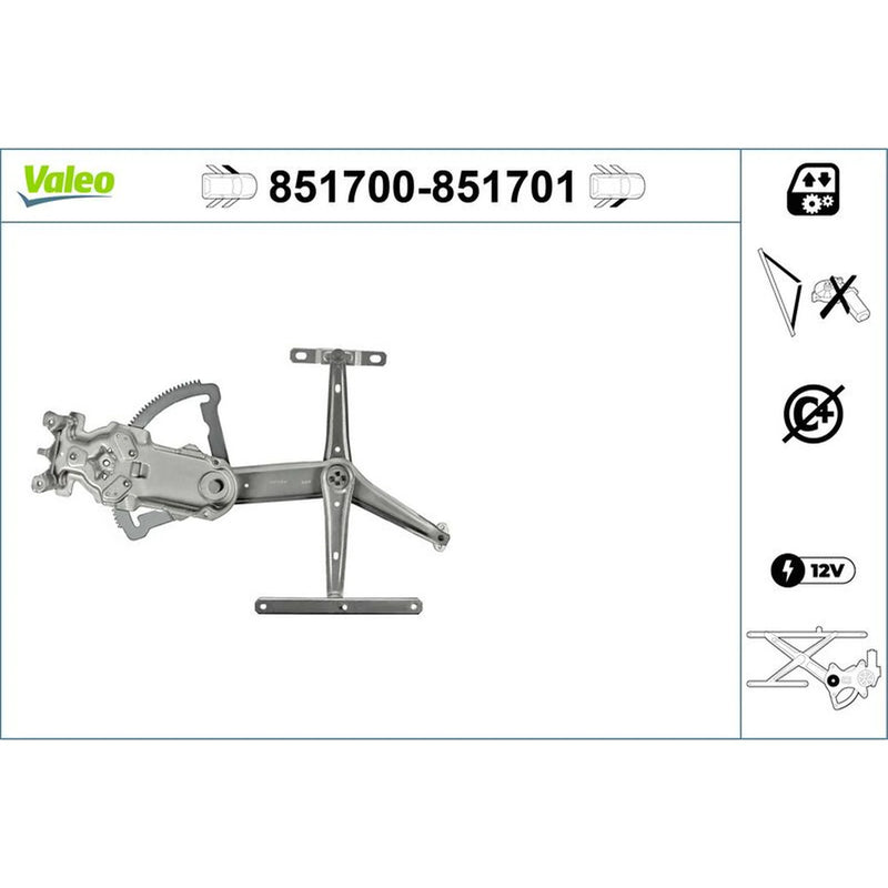 Valeo Electric Window Regulator Lifter Right Front 851701
