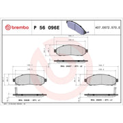 Brembo 4 x Front Brake Pad Set P56096E