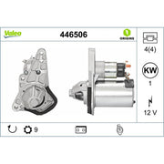 Valeo Starter Motor 12V 1kW 9 Teeth 446506