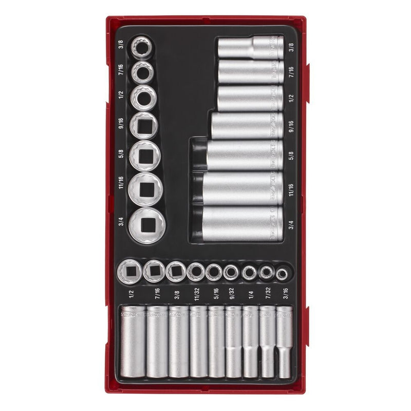 Teng Tools Socket Set 32 Pieces 1/4" & 3/8" Drive TT1