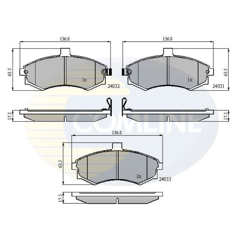Comline 4 x Front Brake Pad Set CBP31176