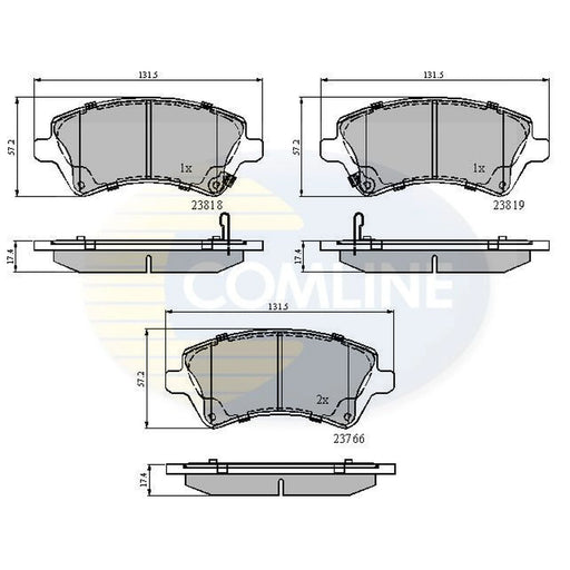 Comline 4 x Front Brake Pad Set CBP31154