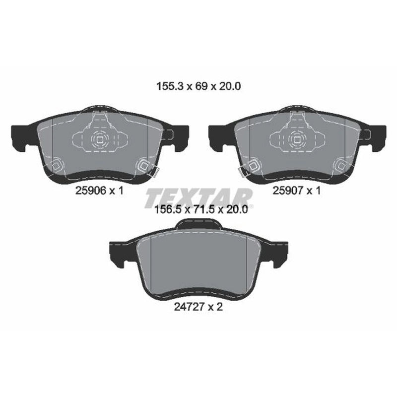 Textar Front Brake Pad Set 2590601