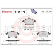 Brembo 4 x Front Brake Pad Set P24173
