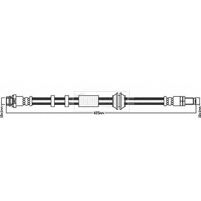 Borg & Beck Brake Hydraulic Hose Line Front Left BBH8411