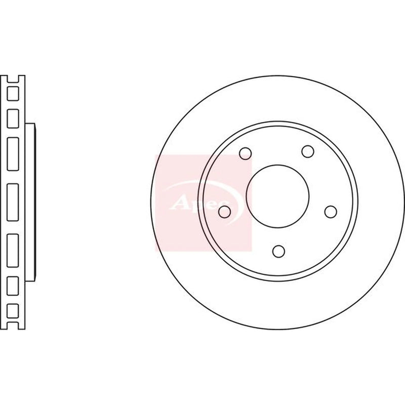 Apec 2 x Vented Front Brake Discs DSK2686