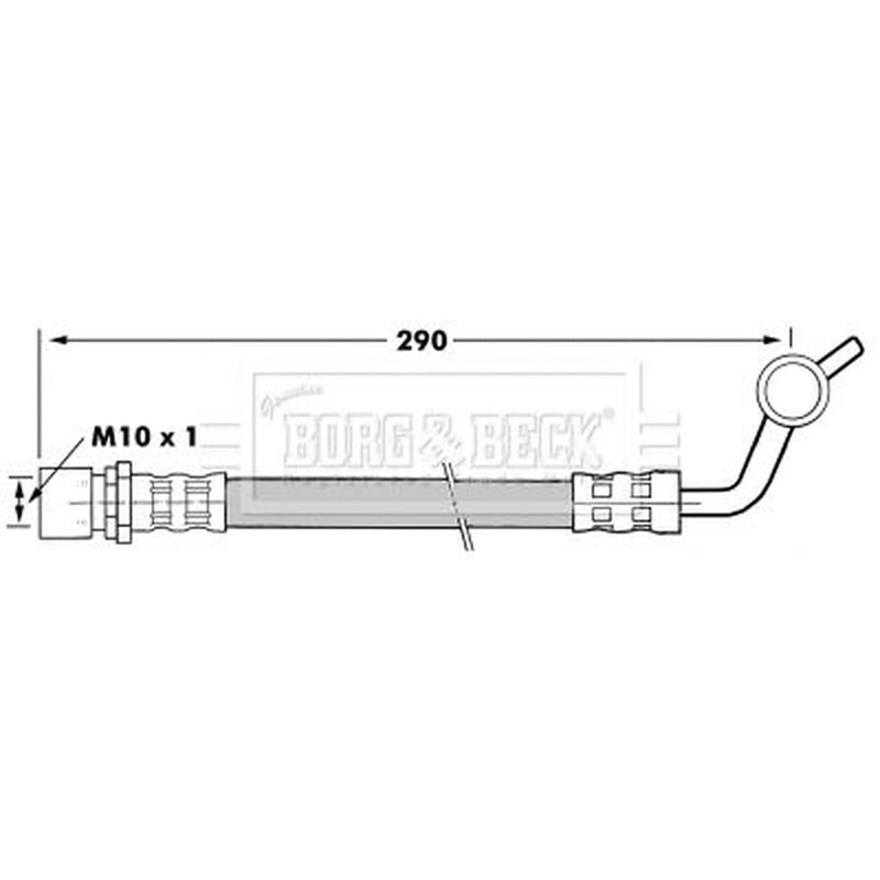 Borg & Beck Brake Hydraulic Hose Line Front Left BBH7286