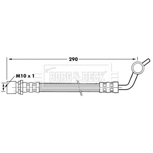 Borg & Beck Brake Hydraulic Hose Line Front Left BBH7286