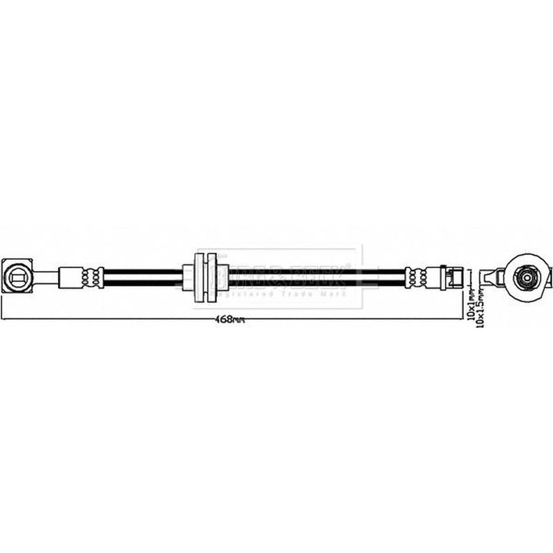 Borg & Beck Brake Hydraulic Hose Line Front Right BBH8363