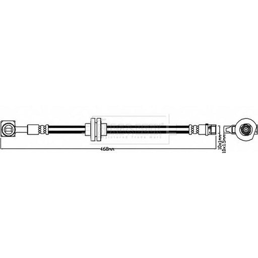 Borg & Beck Brake Hydraulic Hose Line Front Right BBH8363