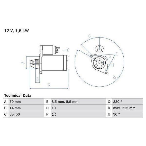 Bosch Reman Starter Motor 2126 0986021260 Bosch  - Town Parts