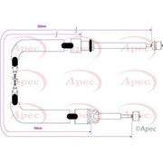 Apec Handbrake Cable Left Rear CAB1552