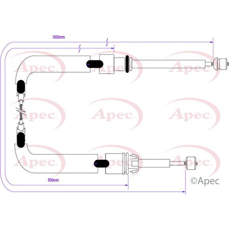 Apec Handbrake Cable Left Rear CAB1552